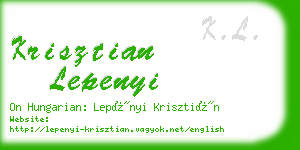 krisztian lepenyi business card